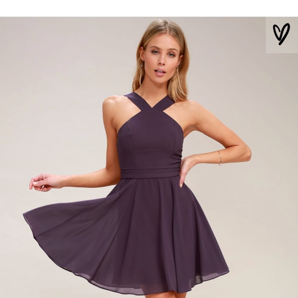 Forevermore dusty purple skater dress -lulus